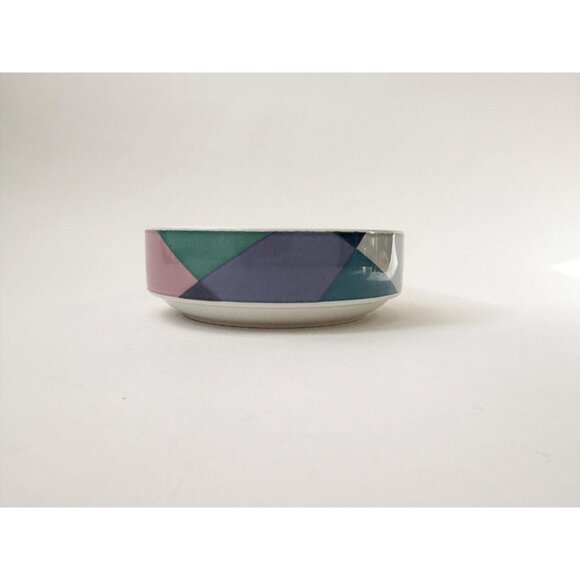 Pastel Multicolor Vintage Tempo Eighty Signed Mikasa Wide Rim Raised 80's Bowl - Picture 5 of 10